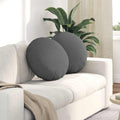 Cuscini per Seduta 2 pcs Grigio scuro Ø50 x 19 cm Tessuto