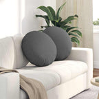 Cuscini per Seduta 2 pcs Grigio scuro Ø50 x 19 cm Tessuto