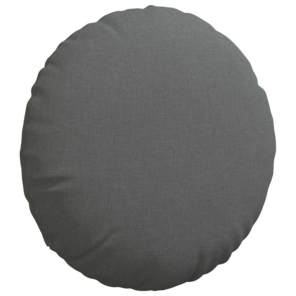 Cuscini per Seduta 2 pcs Grigio scuro Ø50 x 19 cm Tessuto