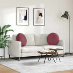 Cuscini per Seduta 2 pcs Rosso Vino Ø50 x 19 cm Tessuto