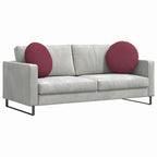 Cuscini per Seduta 2 pcs Rosso Vino Ø50 x 19 cm Tessuto