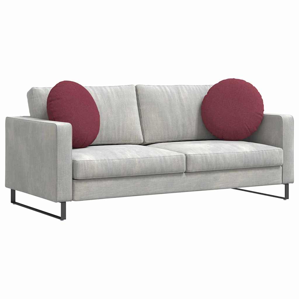 Cuscini per Seduta 2 pcs Rosso Vino Ø50 x 19 cm Tessuto
