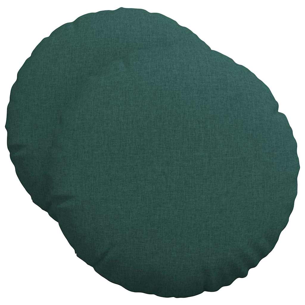 Cuscini per Seduta 2 pcs Verde Scuro Ø50 x 19 cm Tessuto