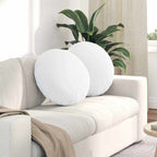 Cuscini per Seduta 2 pcs Bianco Ø50 x 19 cm Tessuto