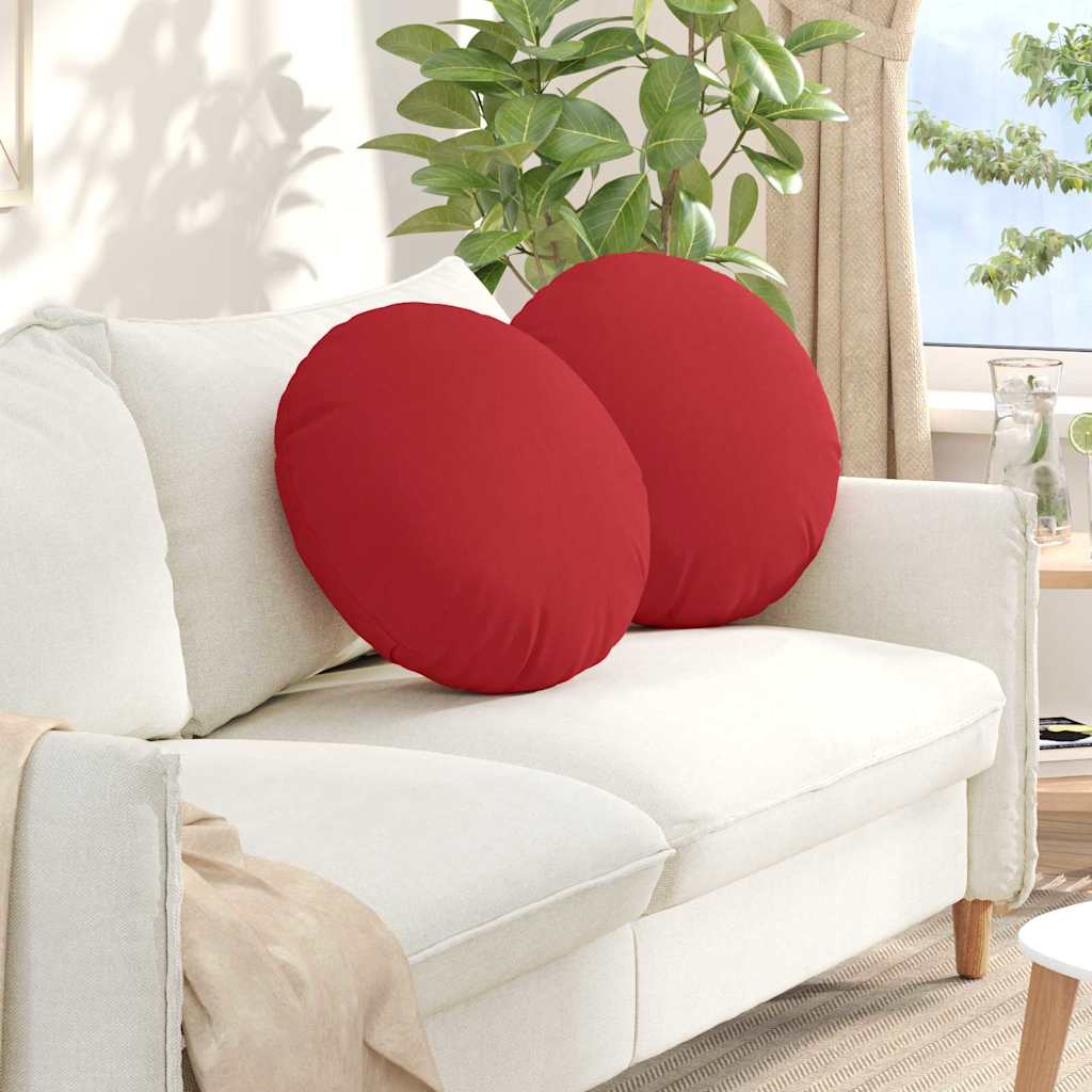 Cuscini per Seduta 2 pcs Rosso Ø50 x 19 cm Tessuto