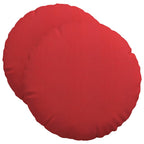 Cuscini per Seduta 2 pcs Rosso Ø50 x 19 cm Tessuto
