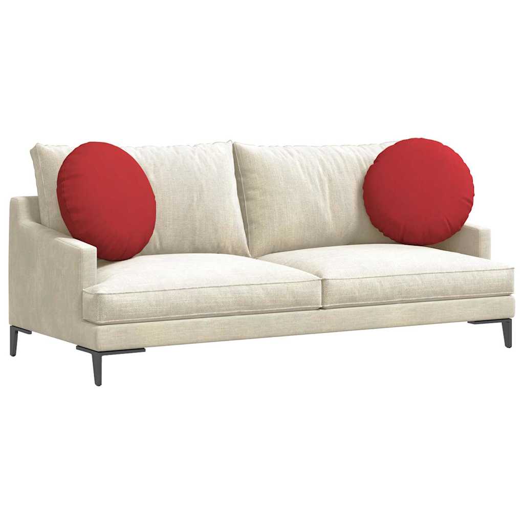Cuscini per Seduta 2 pcs Rosso Ø50 x 19 cm Tessuto