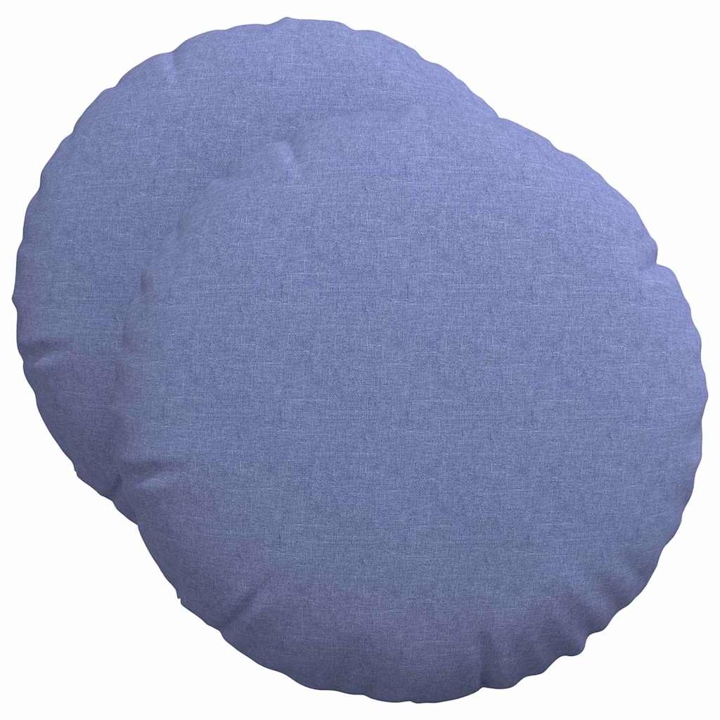 Cuscini per Seduta 2 pcs Blu jeans Ø50 x 19 cm Tessuto
