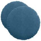 Cuscini per Seduta 2 pcs Blu Ø50 x 19 cm Velluto