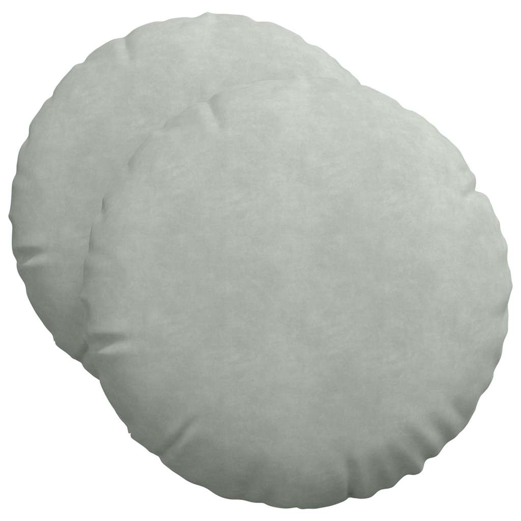 Cuscini per Seduta 2 pcs Grigio chiaro Ø50 x 19 cm Velluto