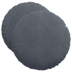 Cuscini per Seduta 2 pcs Grigio scuro Ø50 x 19 cm Velluto
