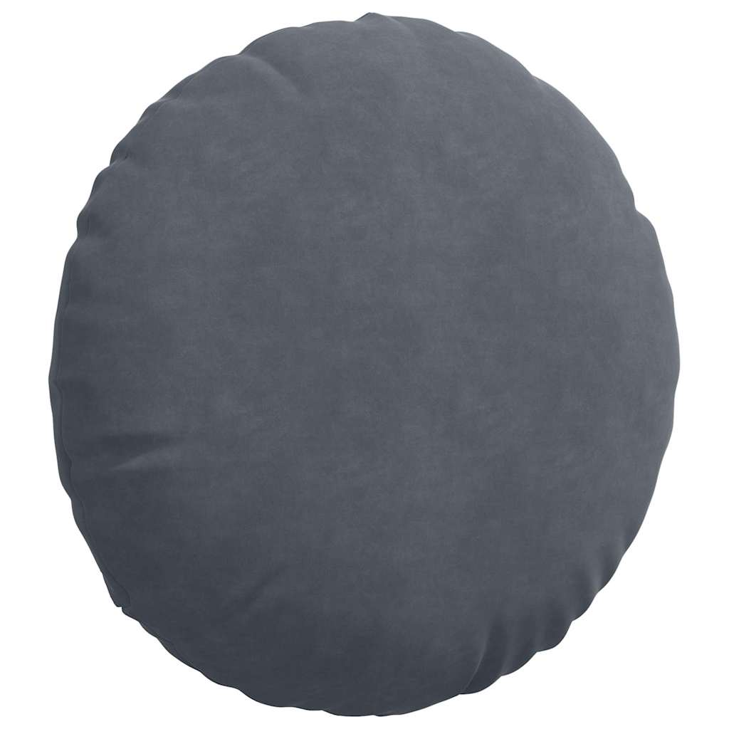 Cuscini per Seduta 2 pcs Grigio scuro Ø50 x 19 cm Velluto