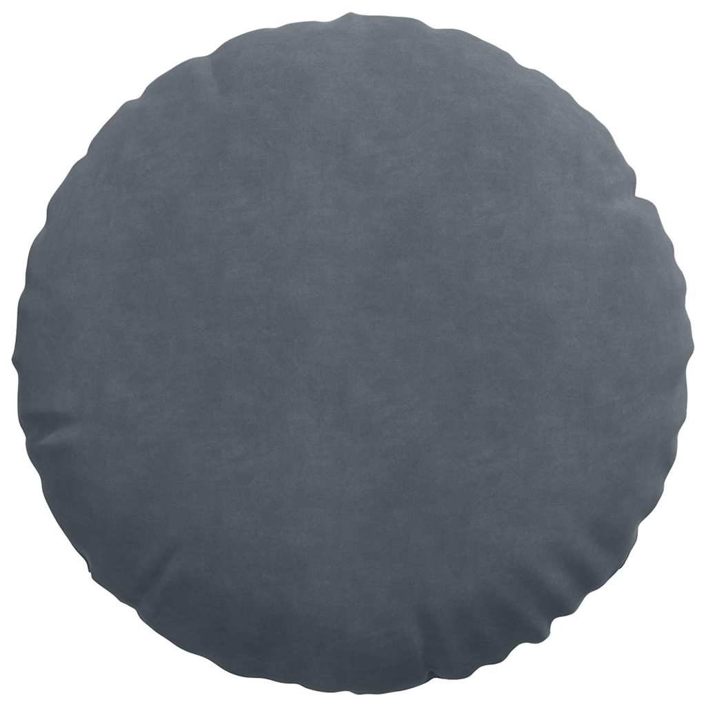 Cuscini per Seduta 2 pcs Grigio scuro Ø50 x 19 cm Velluto