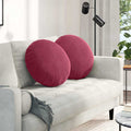 Cuscini per Seduta 2 pcs Rosso Vino Ø50 x 19 cm Velluto