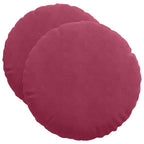 Cuscini per Seduta 2 pcs Rosso Vino Ø50 x 19 cm Velluto
