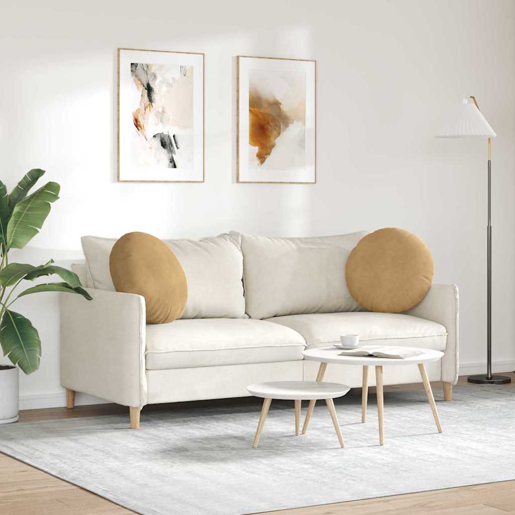 Cuscini per Seduta 2 pcs Marrone Ø50 x 19 cm Velluto