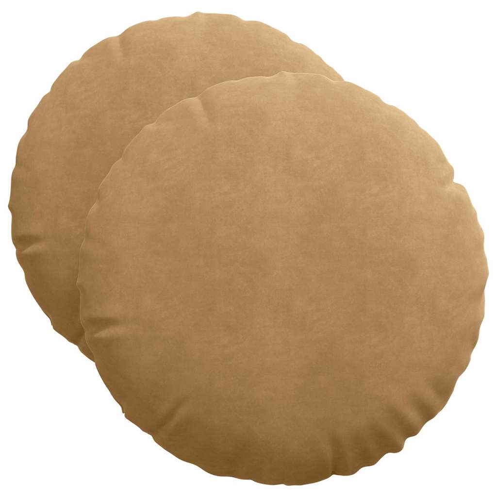 Cuscini per Seduta 2 pcs Marrone Ø50 x 19 cm Velluto