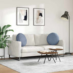 Cuscini per Seduta 2 pcs Blu Ø50 x 19 cm Tessuto in Cords
