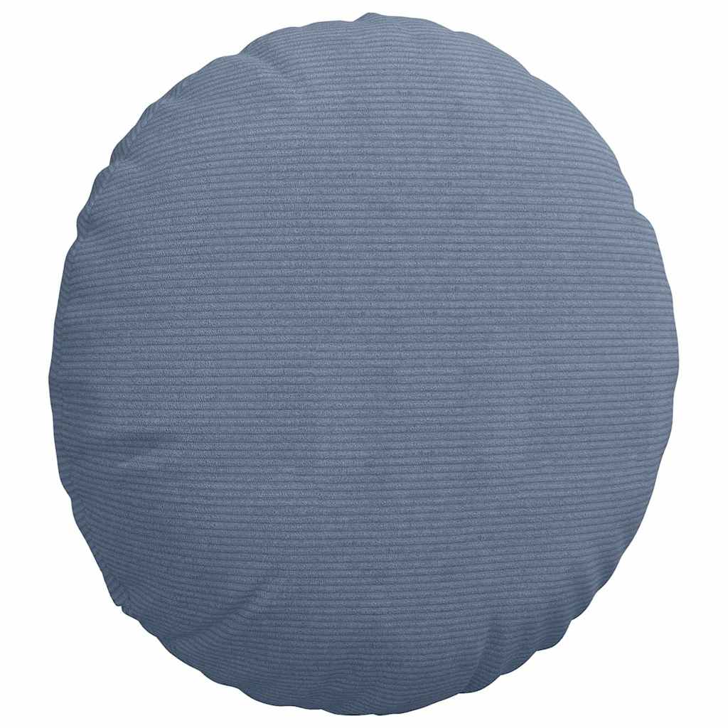 Cuscini per Seduta 2 pcs Blu Ø50 x 19 cm Tessuto in Cords