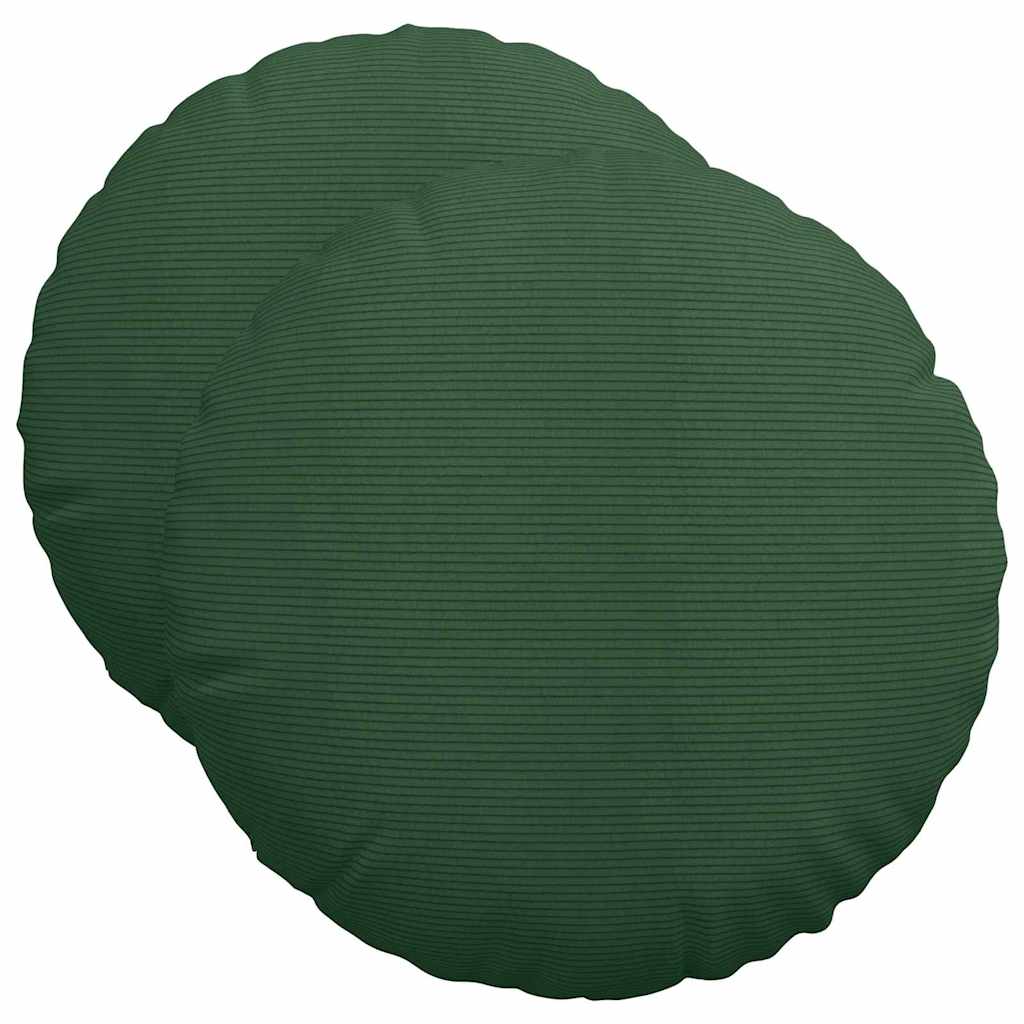 Cuscini per Seduta 2 pcs Verde Scuro Ø50 x 19 cm