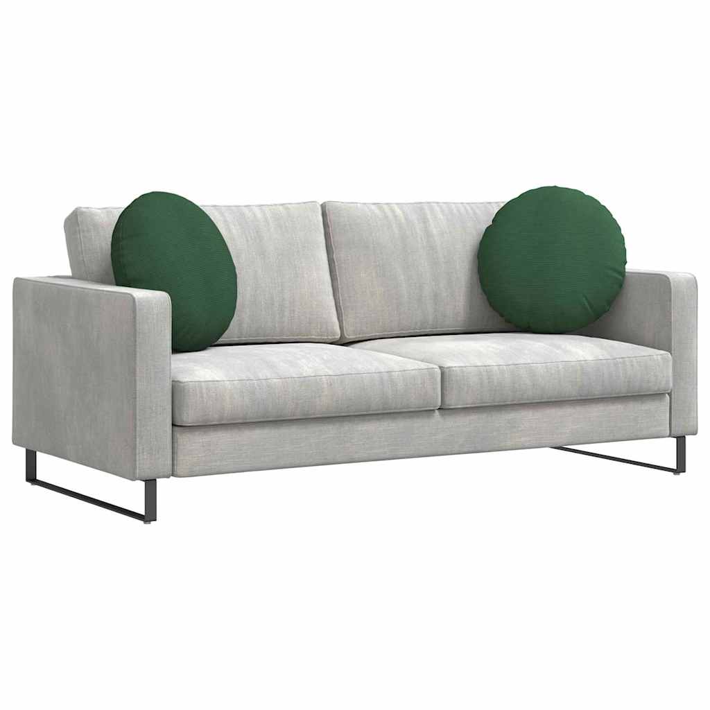 Cuscini per Seduta 2 pcs Verde Scuro Ø50 x 19 cm