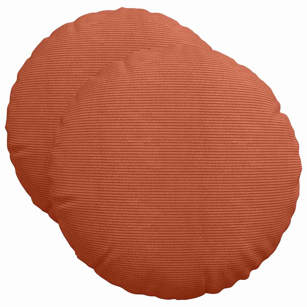 Cuscini per Seduta 2 pcs Rosso Arancio Ø50 x 19 cm