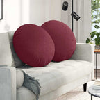 Cuscini per Seduta 2 pcs Rosso Vino Ø60 x 21 cm Tessuto