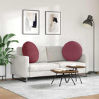 Cuscini per Seduta 2 pcs Rosso Vino Ø60 x 21 cm Tessuto