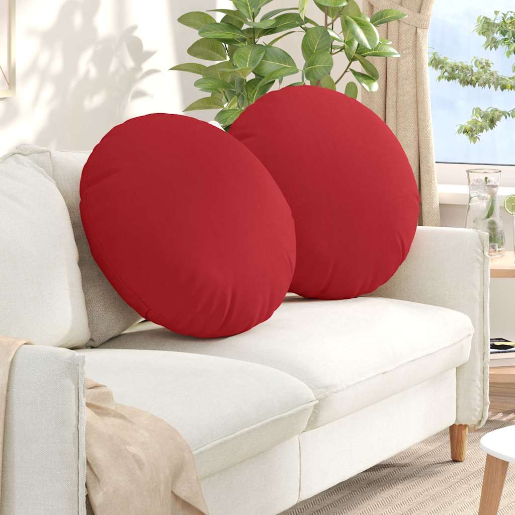 Cuscini per Seduta 2 pcs Rosso Ø60 x 21 cm Tessuto