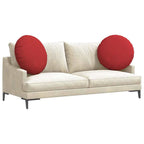 Cuscini per Seduta 2 pcs Rosso Ø60 x 21 cm Tessuto