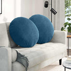 Cuscini per Seduta 2 pcs Blu Ø60 x 21 cm Velluto