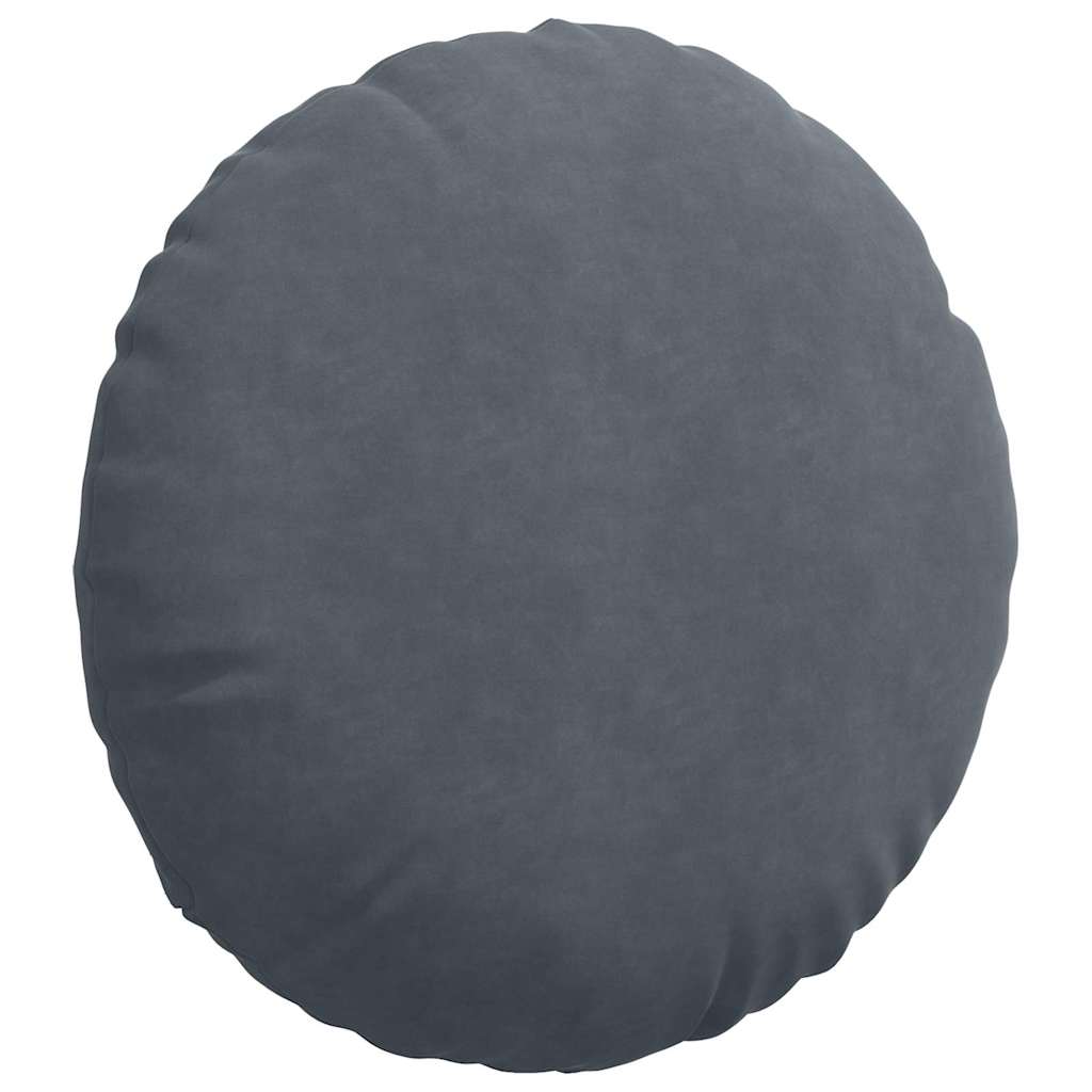 Cuscini per Seduta 2 pcs Grigio scuro Ø60 x 21 cm Velluto