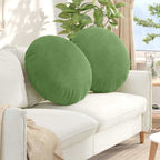 Cuscini per Seduta 2 pcs Verde chiaro Ø60 x 21 cm Velluto
