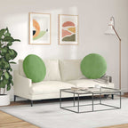 Cuscini per Seduta 2 pcs Verde chiaro Ø60 x 21 cm Velluto
