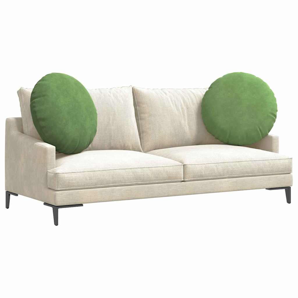 Cuscini per Seduta 2 pcs Verde chiaro Ø60 x 21 cm Velluto