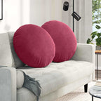 Cuscini per Seduta 2 pcs Rosso Vino Ø60 x 21 cm Velluto