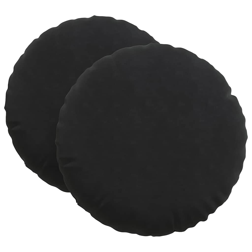 Cuscini per Seduta 2 pcs Nero Ø60 x 21 cm Velluto