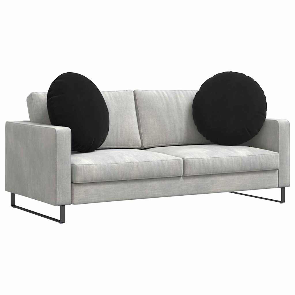 Cuscini per Seduta 2 pcs Nero Ø60 x 21 cm Velluto