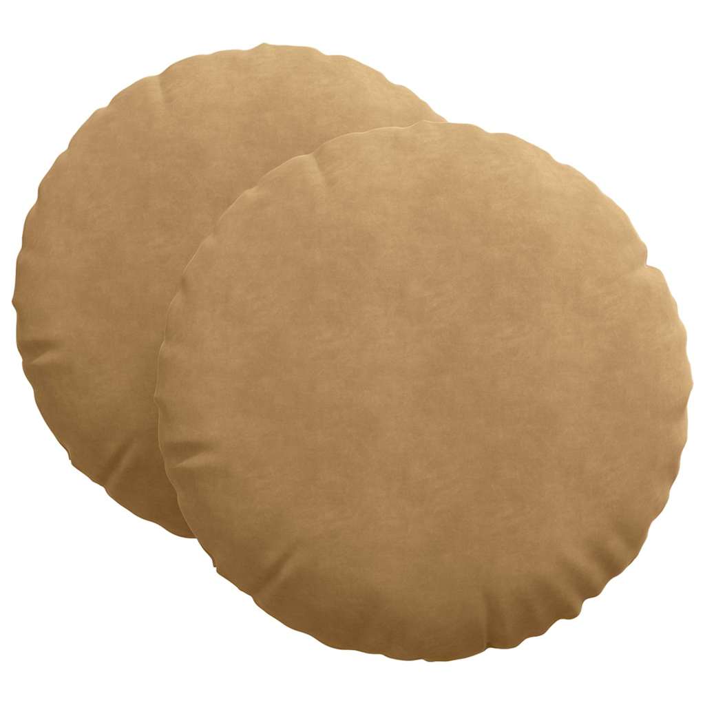 Cuscini per Seduta 2 pcs Marrone Ø60 x 21 cm Velluto
