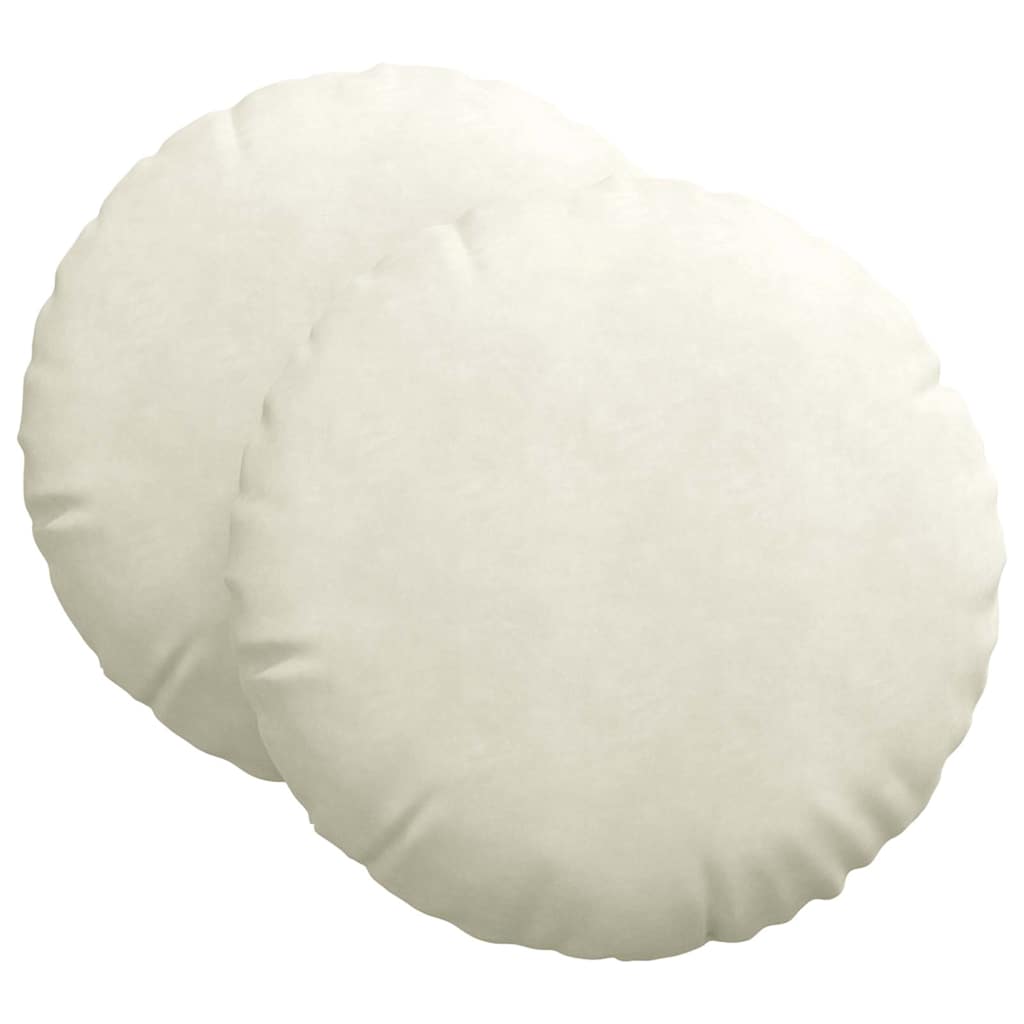 Cuscini per Seduta 2 pcs Crema Ø60 x 21 cm Velluto