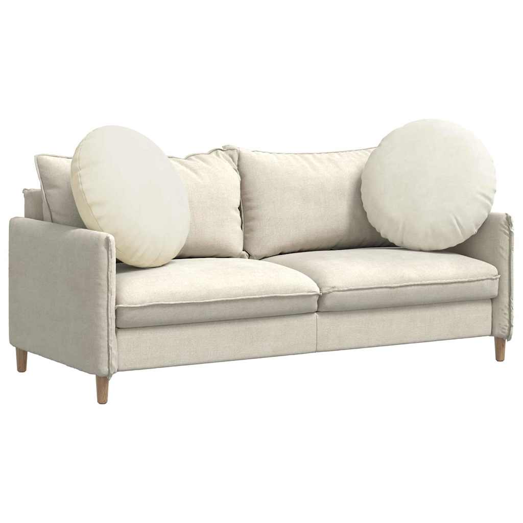 Cuscini per Seduta 2 pcs Crema Ø60 x 21 cm Velluto