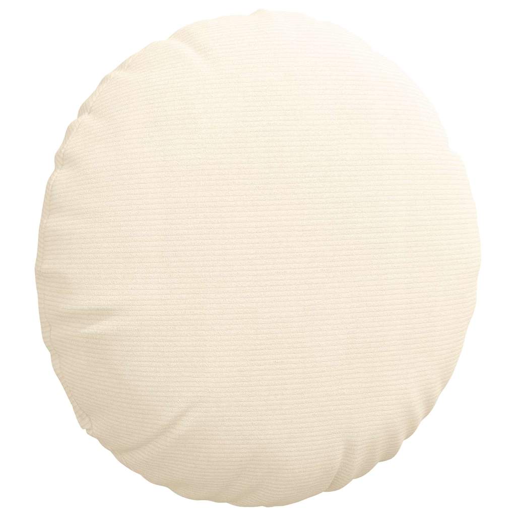 Cuscini per Seduta 2 pcs Crema Ø60 x 21 cm Tessuto in Cords