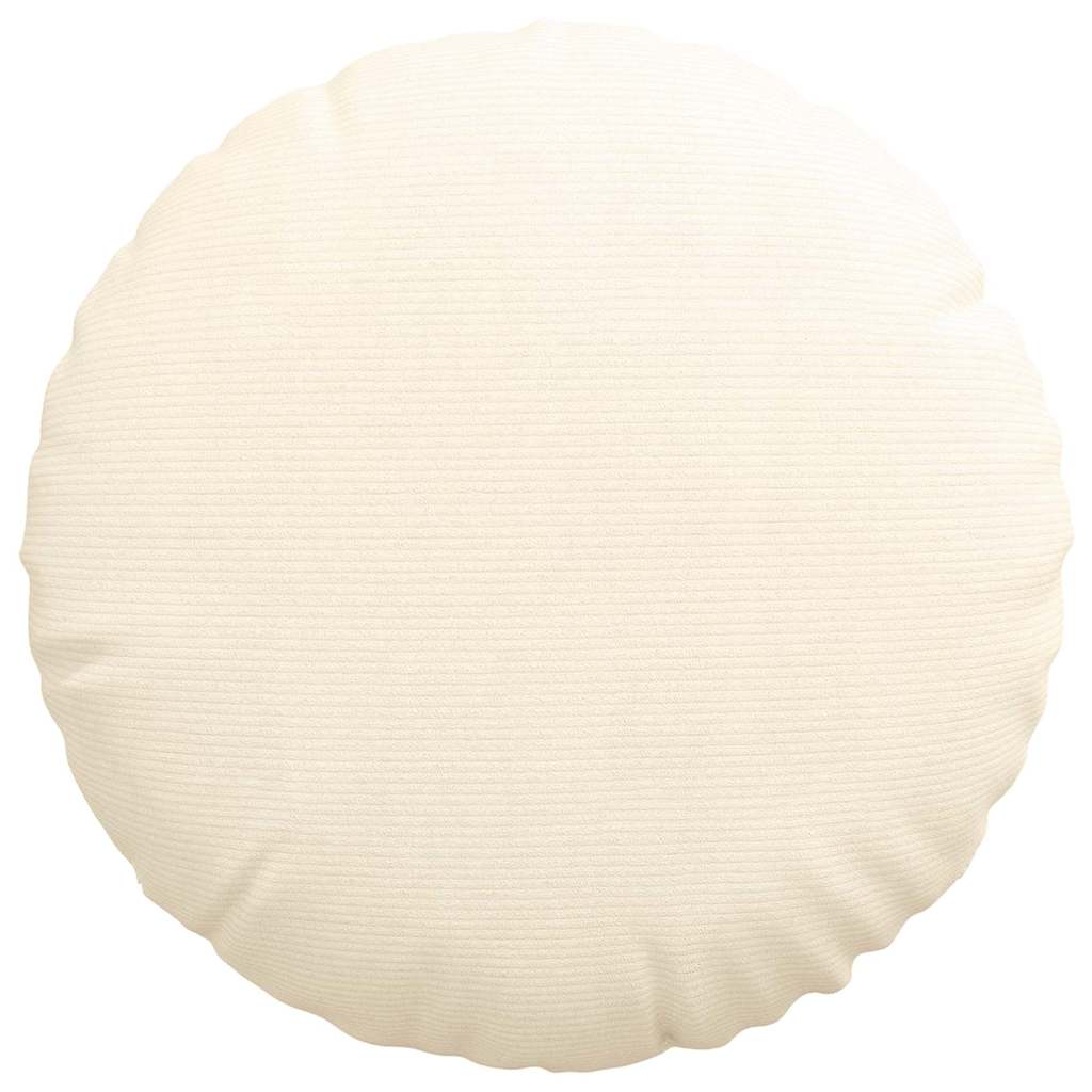 Cuscini per Seduta 2 pcs Crema Ø60 x 21 cm Tessuto in Cords