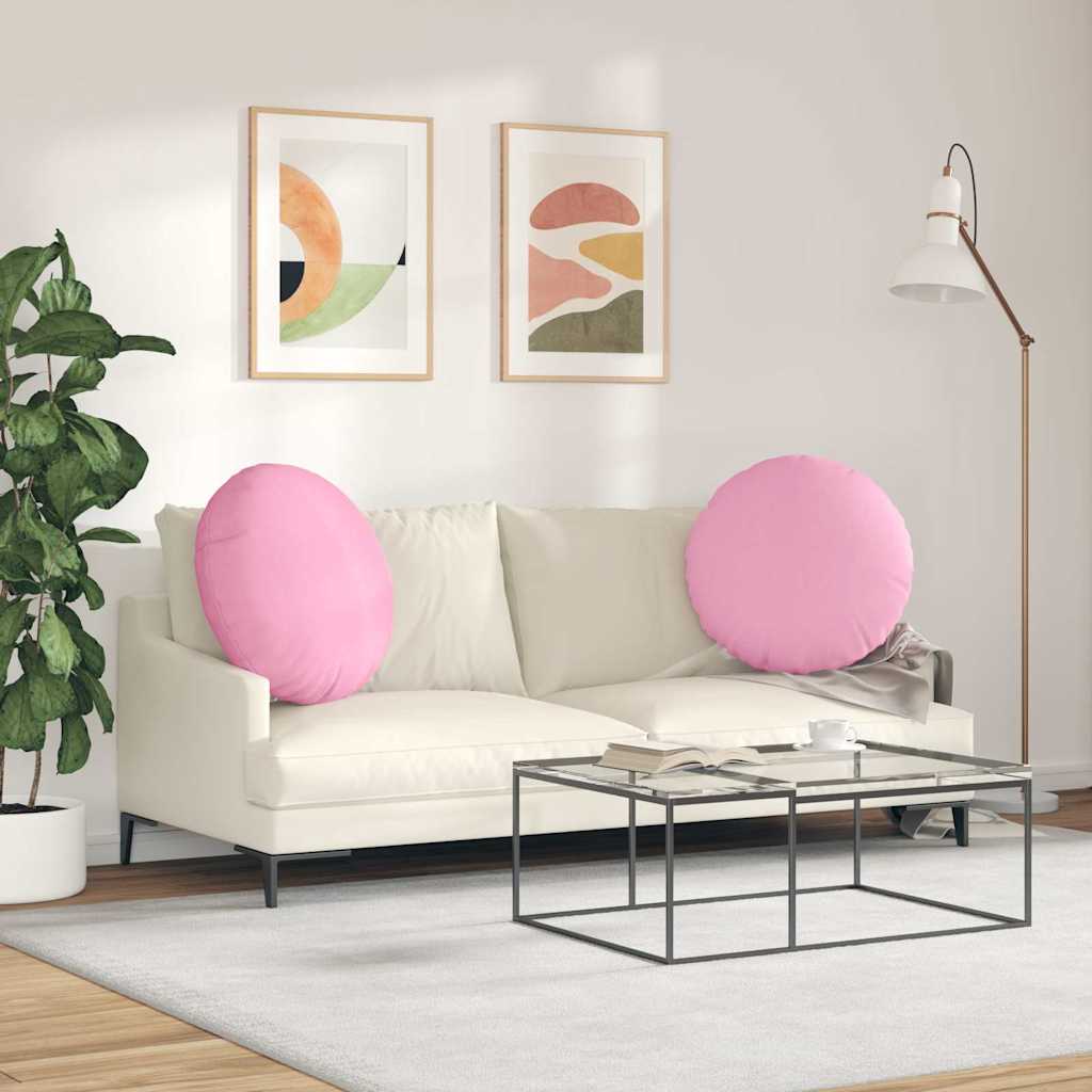 Cuscini per Seduta 2 pcs Rosa Ø80 x 29 cm Tessuto