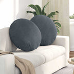 Cuscini per Seduta 2 pcs Grigio scuro Ø 40 x 13 cm Velluto