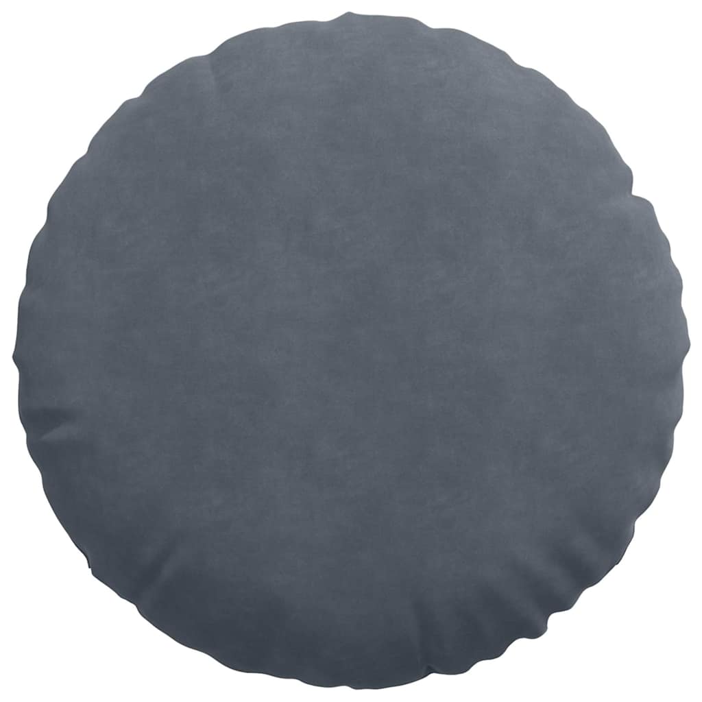 Cuscini per Seduta 2 pcs Grigio scuro Ø 40 x 13 cm Velluto