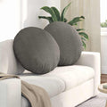 Cuscini per Seduta 2 pcs Grigio chiaro Ø 80 cm Tessuto in Cords