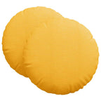 Cuscini per Seduta 2 pcs Giallo Chiaro Ø 80 cm Tessuto in Cords