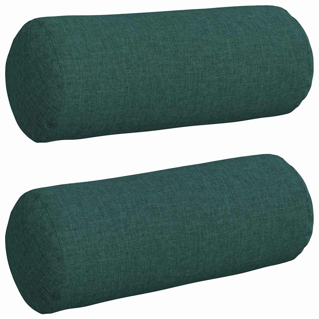 Cuscini a rullo 2 pcs Verde Scuro Ø 15 x 40 cm Tessuto