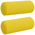 Cuscini a rullo 2 pcs Giallo Chiaro Ø 15 x 40 cm Tessuto